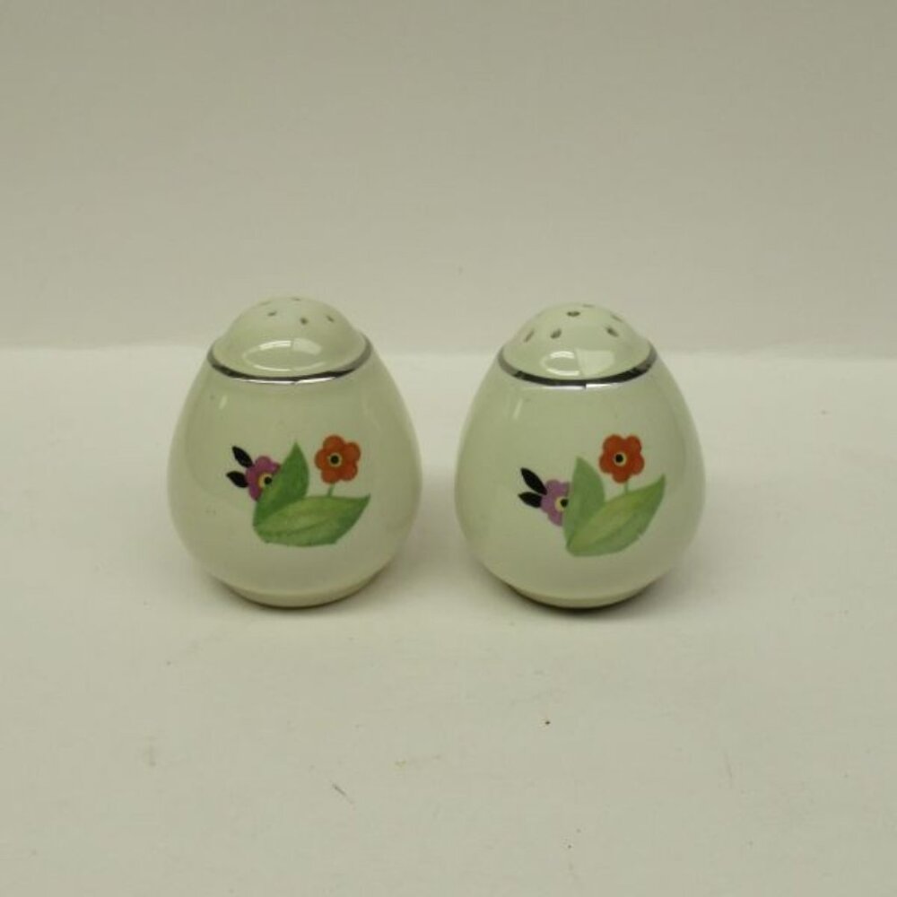 Hall China CROCUS 2 1/4 Inch Teardrop Salt and Pepper Shakers Made In U.S.A.